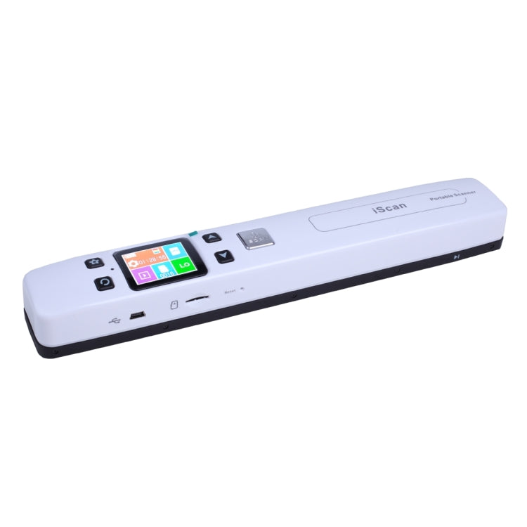 เครื่องสแกนเอกสารมือถือแบบลูกกลิ้งคู่ iScan02 พร้อมจอแสดงผล LED รองรับ 1050DPI / 600DPI / 300DPI / PDF / JPG / TF, iScan02 สีขาว, iScan02 สีดำ