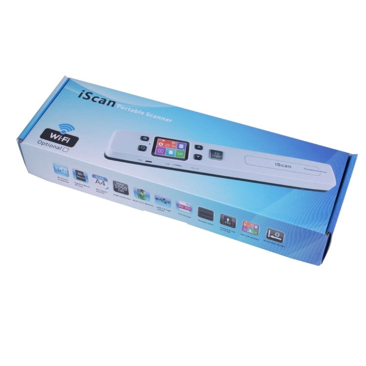 เครื่องสแกนเอกสารมือถือแบบลูกกลิ้งคู่ iScan02 พร้อมจอแสดงผล LED รองรับ 1050DPI / 600DPI / 300DPI / PDF / JPG / TF, iScan02 สีขาว, iScan02 สีดำ