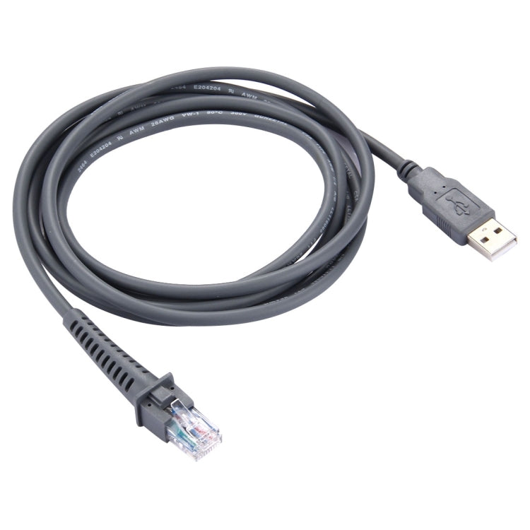 สายข้อมูลซีเรียล USB A ตัวผู้เป็น RJ45 ยาว 2 ม. สำหรับเครื่องสแกน Symbol LS2208 / 2208AP / LS4278, USB A ตัวผู้เป็น RJ45