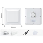 เครื่องอ่าน/เขียน RFID แท็กอิเล็กทรอนิกส์ UHF พร้อมเสาอากาศ 7dbi แบบบูรณาการ, รูปแบบ: พอร์ตเสมือน USB, พอร์ตเสมือน USB