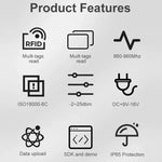 UHF Electronic Tag Identification RFID Reader / Writer 7dbi Antenna Integrated Reader, Style: USB Virtual Port, USB Virtual Port