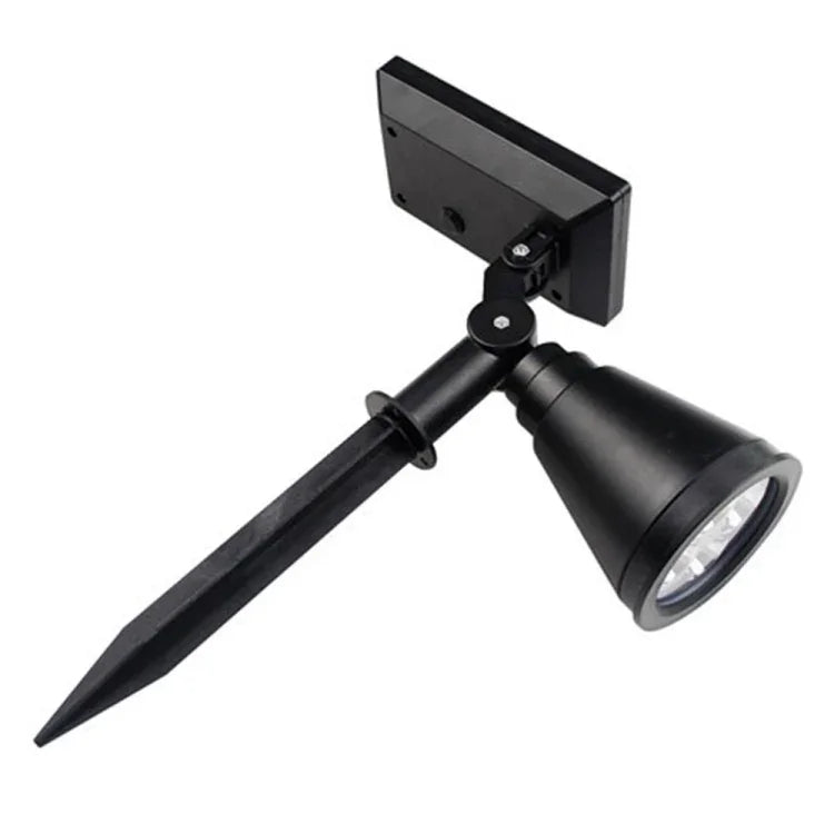 ไฟพลังงานแสงอาทิตย์ 2-in-1 กันน้ำ 4 หลอด LED ไฟสปอตไลท์ปรับได้ ไฟติดผนัง ไฟตกแต่งภูมิทัศน์ ไฟรักษาความปลอดภัย