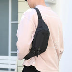 กระเป๋าคาดอกกันน้ำ สีพื้น หลายช่องใช้งานได้หลากหลาย กระเป๋าคาดเอวกีฬา