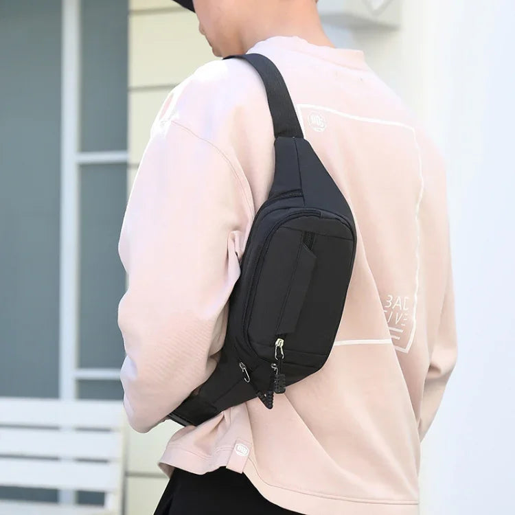 กระเป๋าคาดอกกันน้ำ สีพื้น หลายช่องใช้งานได้หลากหลาย กระเป๋าคาดเอวกีฬา