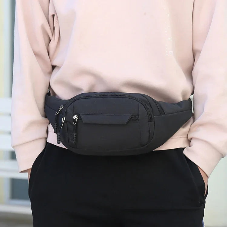 กระเป๋าคาดอกกันน้ำ สีพื้น หลายช่องใช้งานได้หลากหลาย กระเป๋าคาดเอวกีฬา
