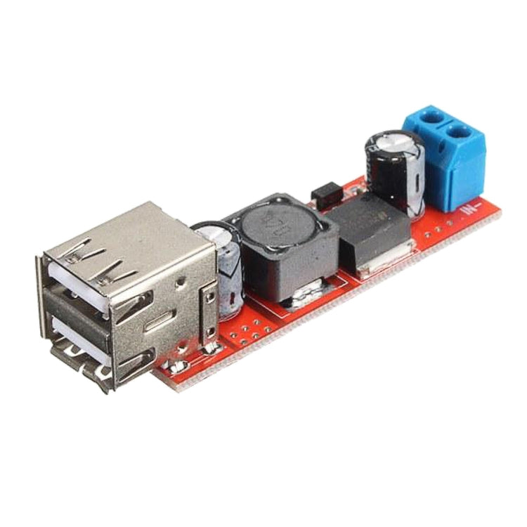 โมดูลแปลงไฟ DC-DC LDTR-WG0257 USB คู่ 9V/12V/24V/36V เป็น 5V 3A แบบลดแรงดัน, 9V-36V เป็น 5V 3A