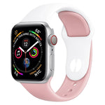 สายรัดนาฬิกาซิลิโคนสองสีสำหรับ Apple Watch Series 3 & 2 & 1 ขนาด 42 มม. (ฟ้าอ่อน+ชมพูอ่อน)