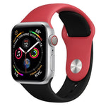 สายรัดนาฬิกาซิลิโคนสองสีสำหรับ Apple Watch Series 3 & 2 & 1 ขนาด 42 มม. (ฟ้าอ่อน+ชมพูอ่อน)