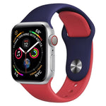 สายรัดนาฬิกาซิลิโคนสองสีสำหรับ Apple Watch Series 3 & 2 & 1 ขนาด 42 มม. (ฟ้าอ่อน+ชมพูอ่อน)