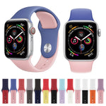 สายรัดนาฬิกาซิลิโคนสองสีสำหรับ Apple Watch Series 3 & 2 & 1 ขนาด 42 มม. (ฟ้าอ่อน+ชมพูอ่อน)