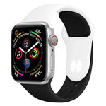 สายรัดนาฬิกาซิลิโคนสองสี สำหรับ Apple Watch Series 3 & 2 & 1 38 มม. (ขาว+แดง)