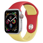 สายรัดนาฬิกาซิลิโคนสองสี สำหรับ Apple Watch Series 3 & 2 & 1 38 มม. (ขาว+แดง)