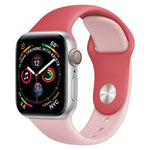 สายรัดนาฬิกาซิลิโคนสองสี สำหรับ Apple Watch Series 3 & 2 & 1 38 มม. (ขาว+แดง)