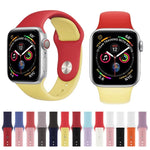 สายรัดนาฬิกาซิลิโคนสองสี สำหรับ Apple Watch Series 3 & 2 & 1 38 มม. (ขาว+แดง)