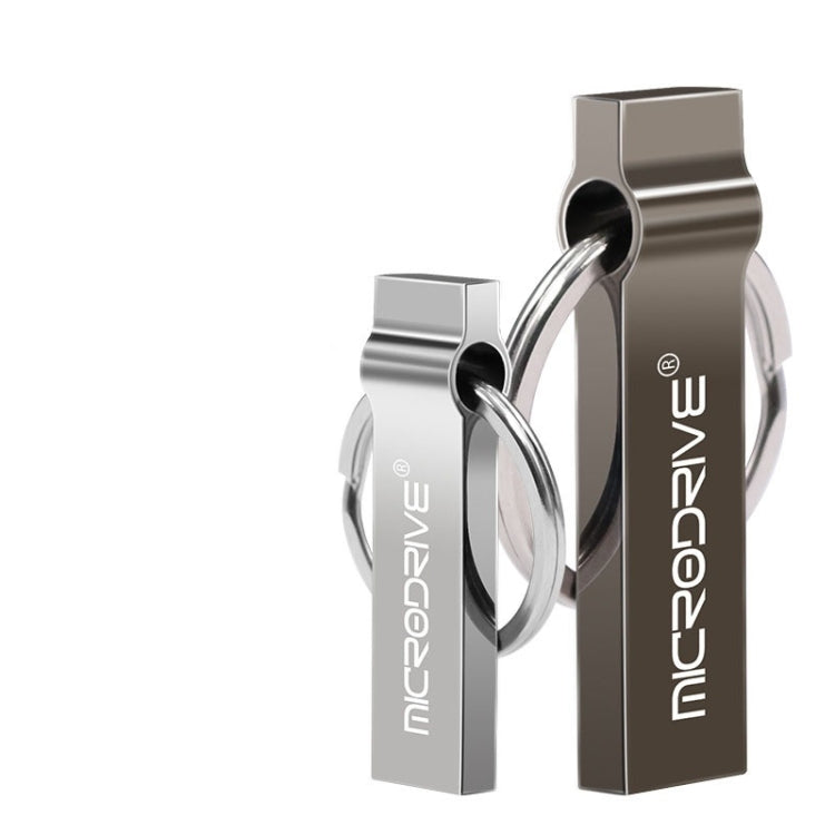 MicroDrive แฟลชไดรฟ์ USB 2.0 โลหะ 4GB พร้อมพวงกุญแจ, 4GB