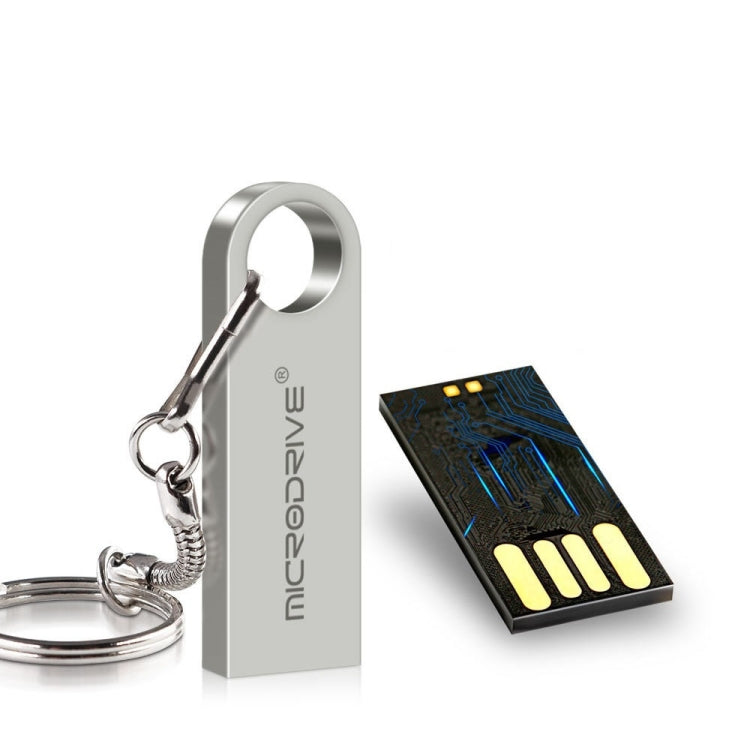 MicroDrive แฟลชไดรฟ์ USB 2.0 โลหะกันน้ำความเร็วสูง 16GB (สีเทา), 16GB