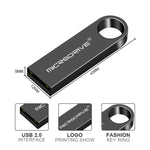 MicroDrive แฟลชไดรฟ์ USB 2.0 โลหะกันน้ำความเร็วสูง 16GB (สีเทา), 16GB