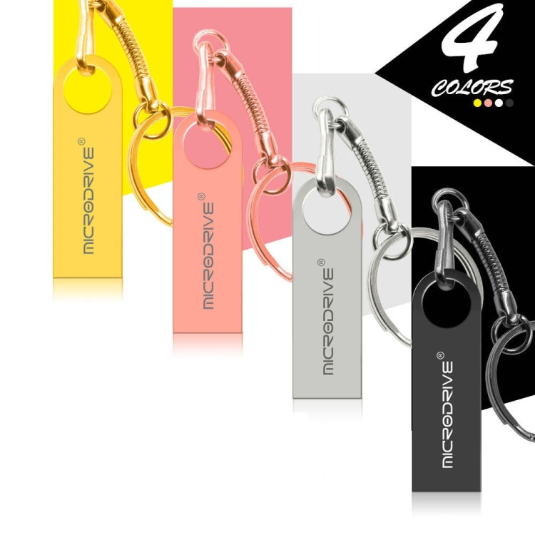 MicroDrive แฟลชไดรฟ์ USB 2.0 โลหะกันน้ำความเร็วสูง 16GB (สีเทา), 16GB