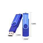 MicroDrive 32GB USB 2.0 คอมพิวเตอร์มือถือใช้งานคู่ หมุนได้ OTG แฟลชไดรฟ์โลหะ, 32GB