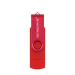 MicroDrive 32GB USB 2.0 คอมพิวเตอร์มือถือใช้งานคู่ หมุนได้ OTG แฟลชไดรฟ์โลหะ, 32GB
