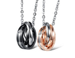 OPK Interlocking Titanium Steel Couple Necklace