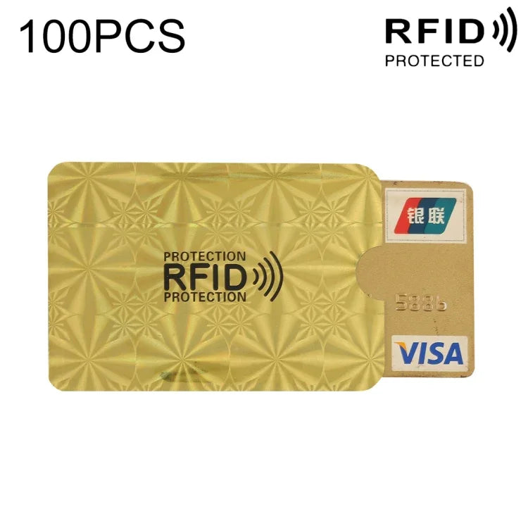 ซองใส่บัตรเครดิต บัตรประจำตัว บัตรธนาคาร ป้องกัน RFID ฟอยล์อลูมิเนียม 100 ชิ้น ขนาด: 9 x 6.3 ซม.