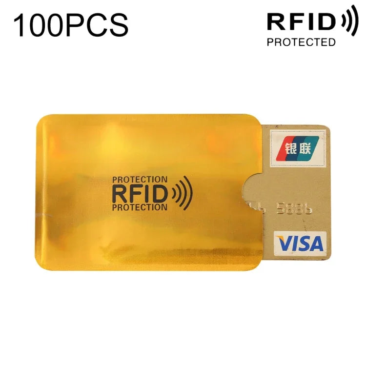 ซองใส่บัตรเครดิต บัตรประจำตัว บัตรธนาคาร ป้องกัน RFID ฟอยล์อลูมิเนียม 100 ชิ้น ขนาด: 9 x 6.3 ซม.