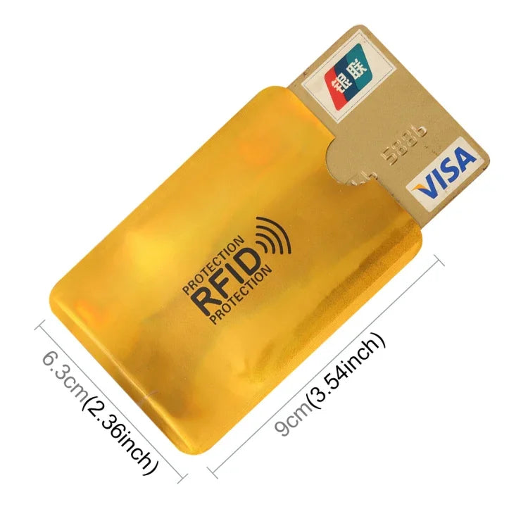 ซองใส่บัตรเครดิต บัตรประจำตัว บัตรธนาคาร ป้องกัน RFID ฟอยล์อลูมิเนียม 100 ชิ้น ขนาด: 9 x 6.3 ซม.