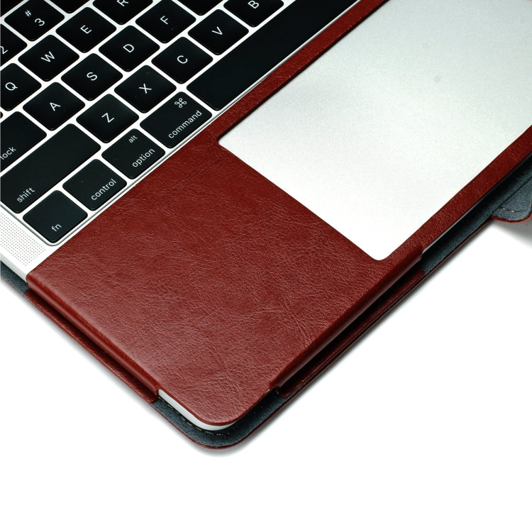 เคสหนัง PU ลายหนังม้าบ้าแบบพับแนวนอนสำหรับ MacBook Pro 13.3 นิ้ว รุ่น A1989 (2018)