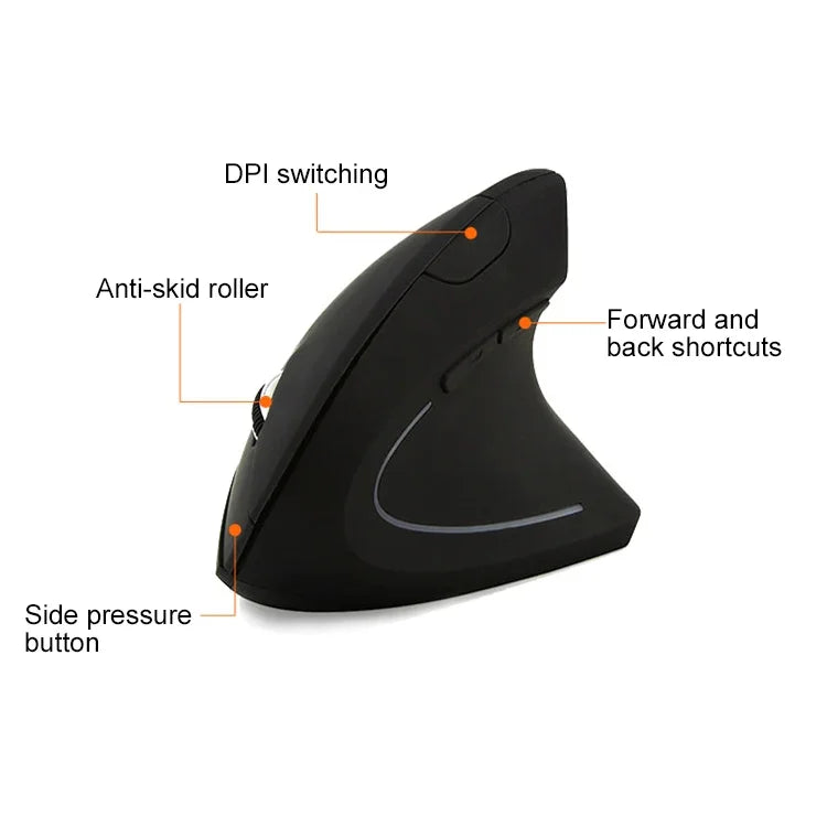 เมาส์ออปติคอลไร้สายแบบตั้งตรง 2.4GHz รุ่นใช้แบตเตอรี่ (สีดำ), รุ่นใช้แบตเตอรี่ (สีขาว)