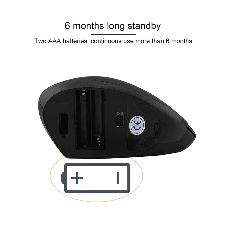 เมาส์ออปติคอลไร้สายแบบตั้งตรง 2.4GHz รุ่นใช้แบตเตอรี่ (สีดำ), รุ่นใช้แบตเตอรี่ (สีขาว)