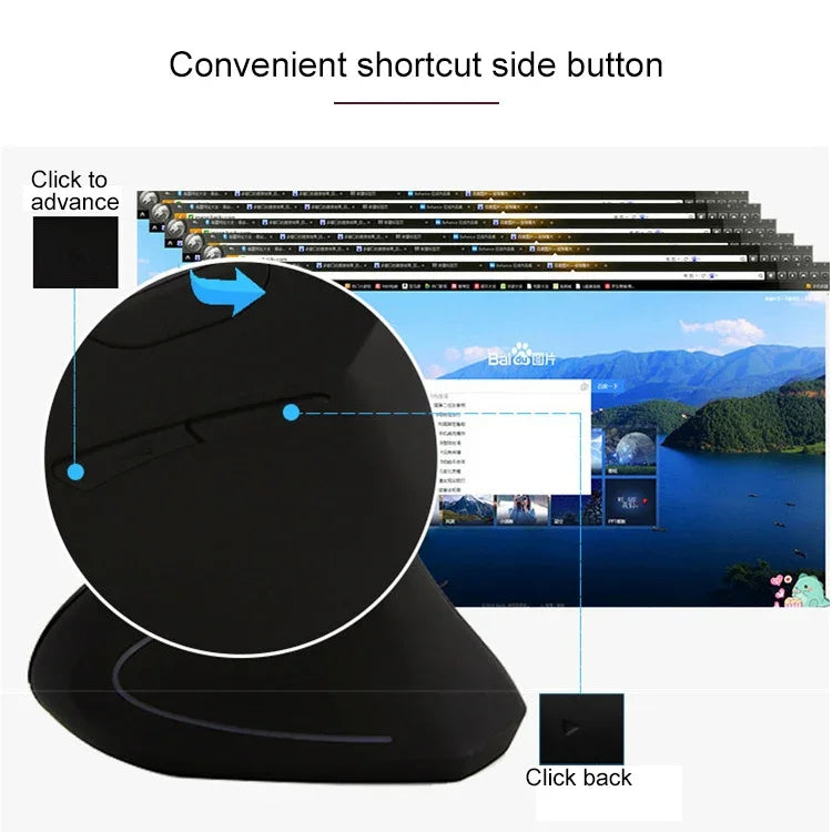 เมาส์ออปติคอลไร้สายแบบตั้งตรง 2.4GHz รุ่นใช้แบตเตอรี่ (สีดำ), รุ่นใช้แบตเตอรี่ (สีขาว)