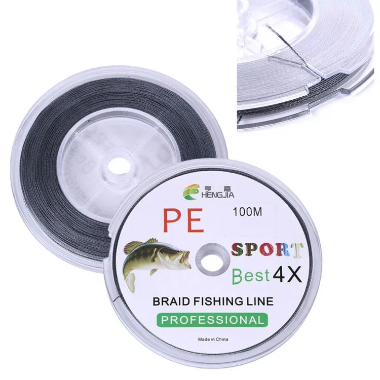 สายตกปลา HENGJIA FLP41G ความยาว 100 เมตร สีเทา รุ่น 4 Series สายถักแข็งแรง PE