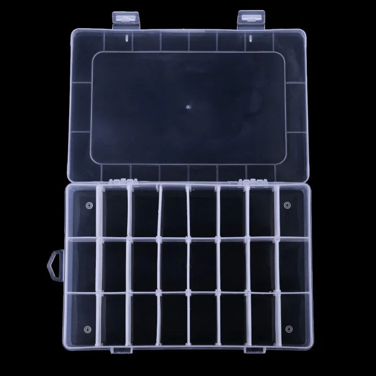 กล่องเก็บอุปกรณ์ตกปลา HENGJIA qt022 แบบกันน้ำ 24 ช่อง อเนกประสงค์ ใสโปร่งแสง