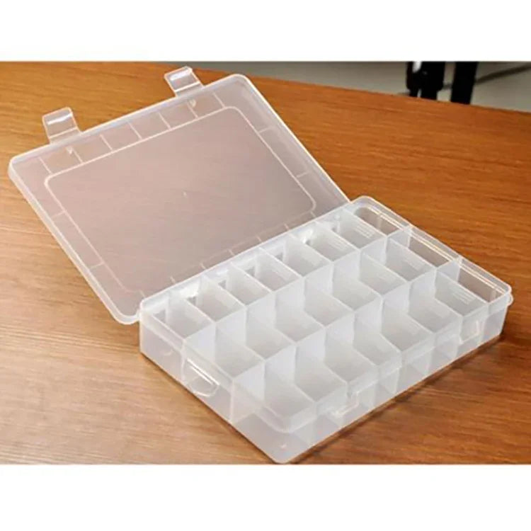 กล่องเก็บอุปกรณ์ตกปลา HENGJIA qt022 แบบกันน้ำ 24 ช่อง อเนกประสงค์ ใสโปร่งแสง