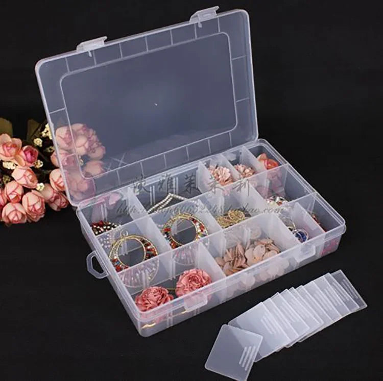 กล่องเก็บอุปกรณ์ตกปลา HENGJIA qt022 แบบกันน้ำ 24 ช่อง อเนกประสงค์ ใสโปร่งแสง