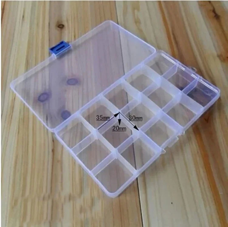 HENGJIA qt020 กล่องเก็บอุปกรณ์เครื่องมือประมงกันน้ำ 15 ช่อง