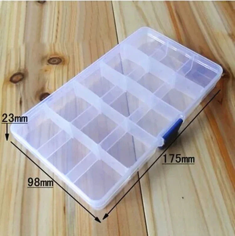 HENGJIA qt020 กล่องเก็บอุปกรณ์เครื่องมือประมงกันน้ำ 15 ช่อง