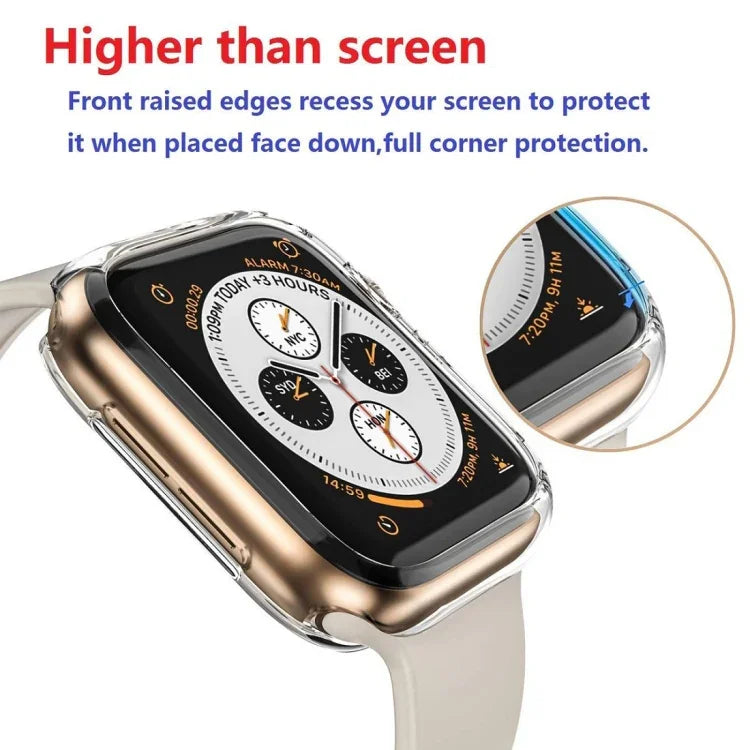ENKAY Hat-Prince เคส TPU ครึ่งหุ้ม 2 in 1 + ฟิล์ม PET โค้งเต็มจอ 3D สำหรับ Apple Watch Series 6 / 5 / 4 / SE 3 / SE 2 / SE 1 44 มม., F Apple Watch Series 6 / 5 / 4 / SE 3 / SE 2 / SE 1 44 มม.