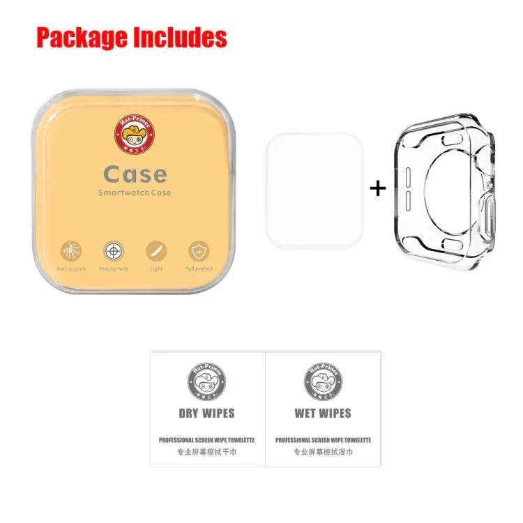 ENKAY Hat-Prince เคส TPU ครึ่งหุ้ม 2 in 1 + ฟิล์ม PET โค้งเต็มจอ 3D สำหรับ Apple Watch Series 6 / 5 / 4 / SE 3 / SE 2 / SE 1 44 มม., F Apple Watch Series 6 / 5 / 4 / SE 3 / SE 2 / SE 1 44 มม.