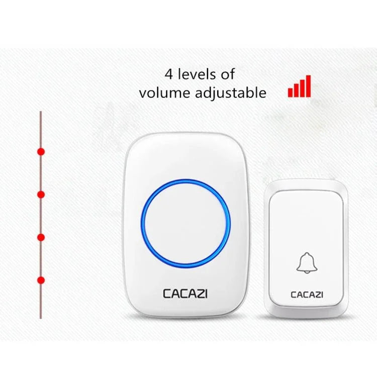 CACAZI A06 - DC 1 to 2 Battery Smart Home Wireless Waterproof Doorbell - Trustpick