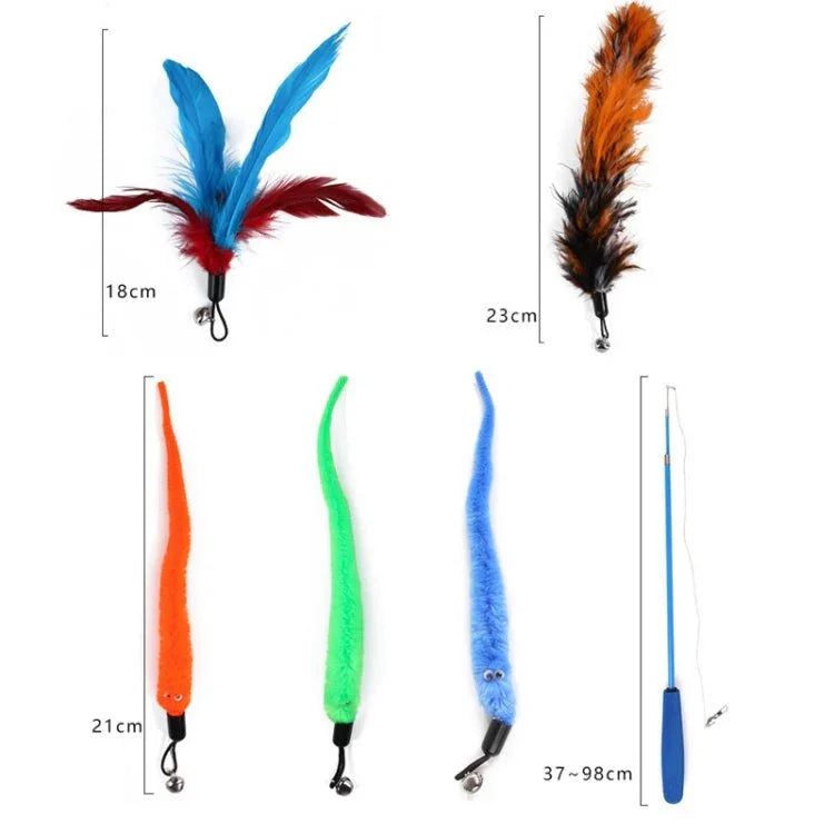 Cat Toys Feather Telescopic Funny Cat Sticks - Trustpick