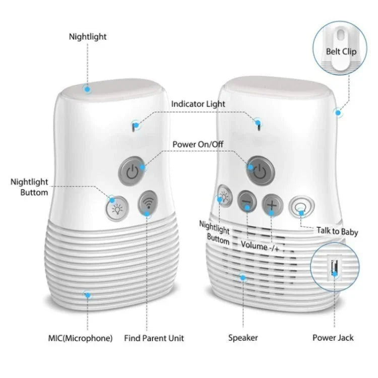 DBM - 8 Wireless Audio Two - way Talk Back Baby Monitor, Intercom Sound Alert for Infant - Trustpick
