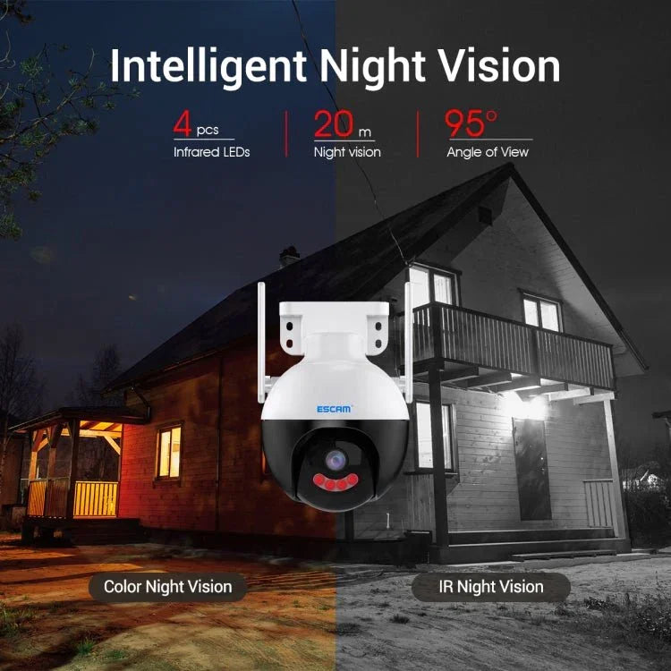 ESCAM QF300 3MP Smart WiFi IP Camera Support AI Humanoid Detection/Auto Tracking/Cloud Storage/Two - way Voice Night Vision - Trustpick