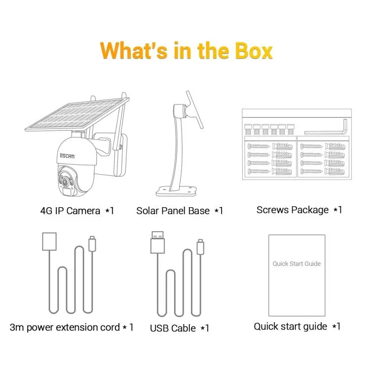 ESCAM QF450 HD 1080P 4G EU Version Solar Powered IP Camera with 32G Memory, Support Two - way Audio & PIR Motion Detection & Night Vision & TF Card - Trustpick