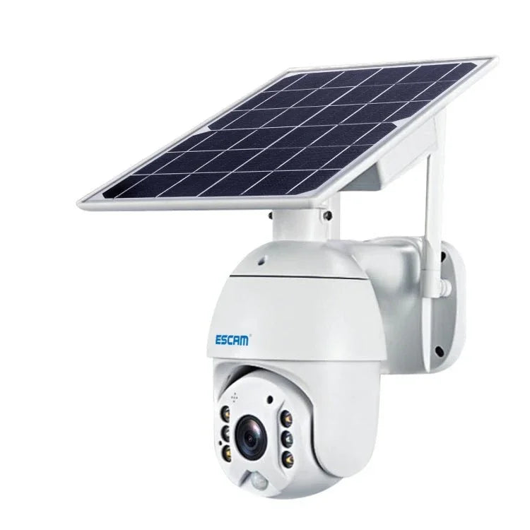 ESCAM QF480 EU Version HD 1080P IP66 Waterproof 4G Solar Panel PT IP Camera without Battery, Support Night Vision / Motion Detection / TF Card / Two Way Audio - Trustpick