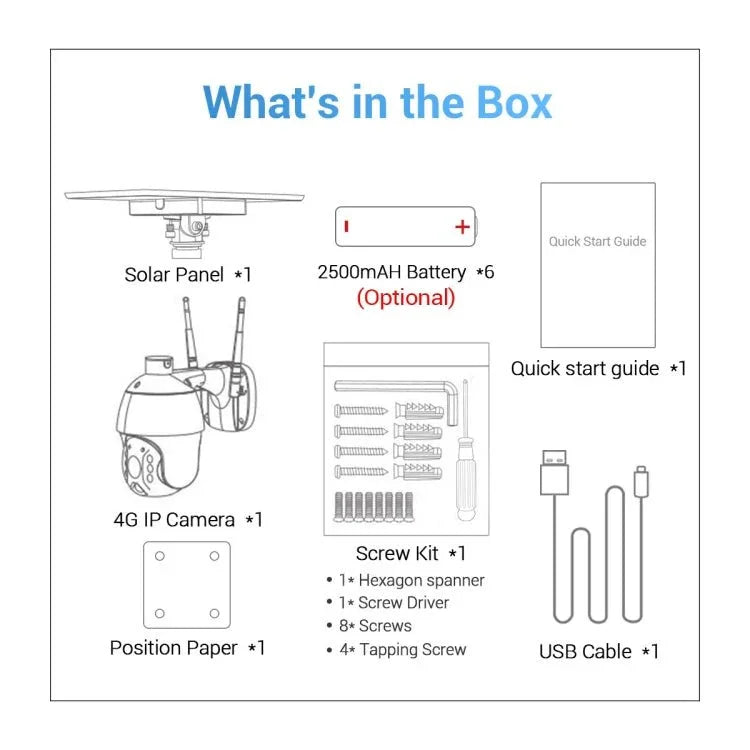 ESCAM QF480 US Version HD 1080P IP66 Waterproof 4G Solar Panel PT IP Camera without Battery, Support Night Vision / Motion Detection / TF Card / Two Way Audio - Trustpick