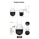 ESCAM QF518 5MP Smart WiFi IP Camera, Support AI Humanoid Detection / Auto Tracking / Dual Light Night Vision / Cloud Storage / Two Way Audio / TF Card - Trustpick