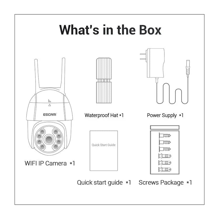 ESCAM QF518 5MP Smart WiFi IP Camera, Support AI Humanoid Detection / Auto Tracking / Dual Light Night Vision / Cloud Storage / Two Way Audio / TF Card - Trustpick