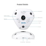 ESCAM Shark QP180 960P 360 Degrees Fisheye Lens 1.3MP WiFi IP Camera, Support Motion Detection / Night Vision, IR Distance: 10m - Trustpick